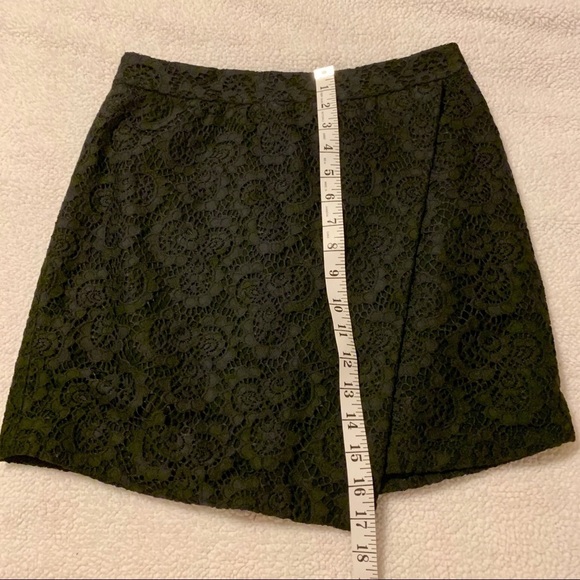 Madewell Black Lace Asymmetrical Split Skirt Faux Wrap Mini - Picture 6 of 10